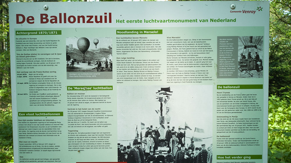 Infotafel Ballonzuil (Ballonsäule)